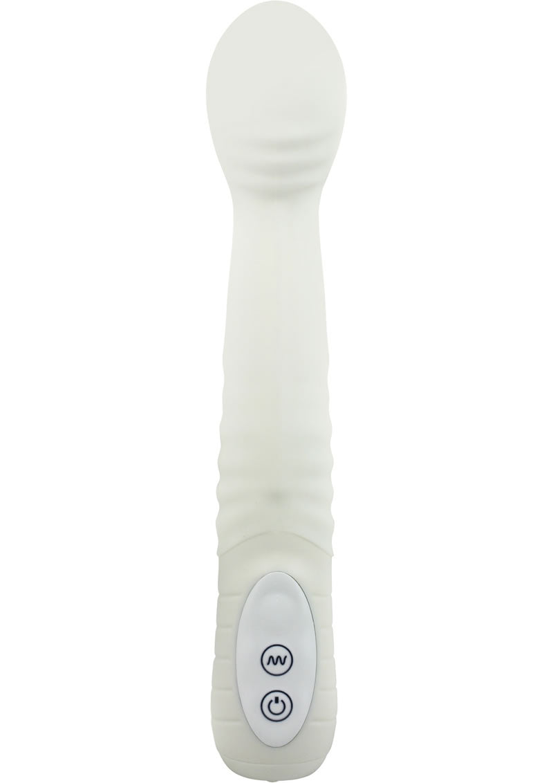 The Big O Silicone Vibrator Waterproof - White - 8.75in