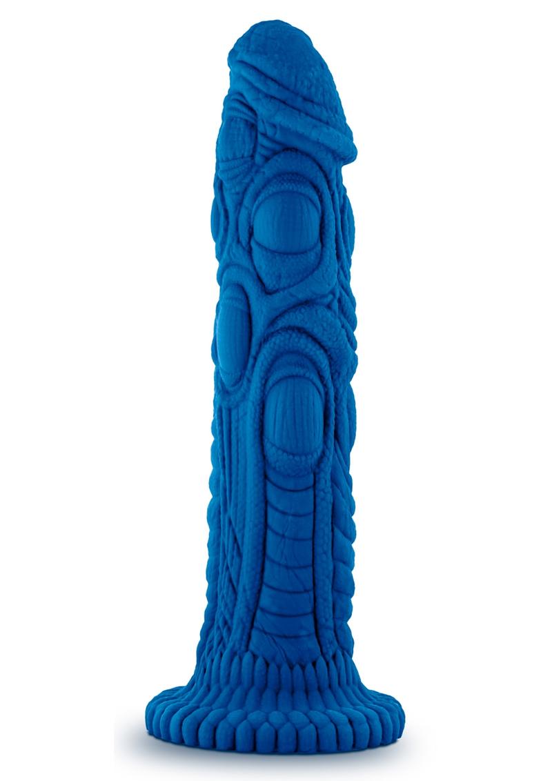 The Realm Draken Lock On Silicone Dildo - Blue - 7.75in