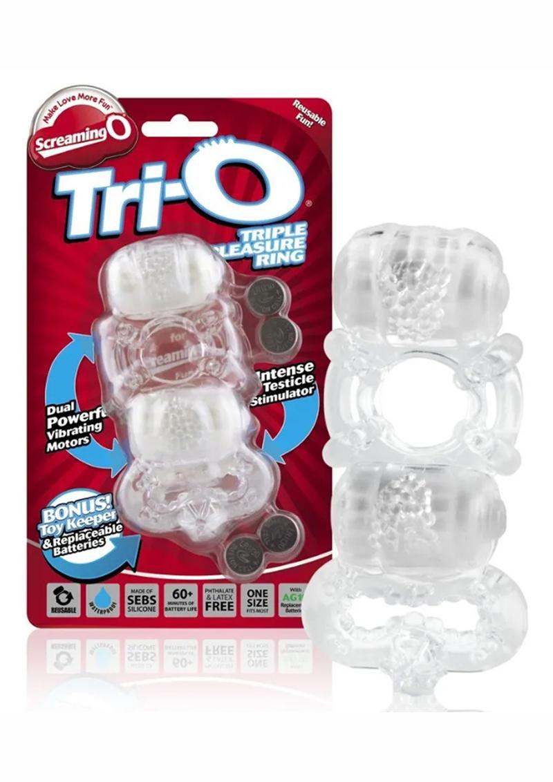 Tri-O Triple Pleasure Ring - Clear