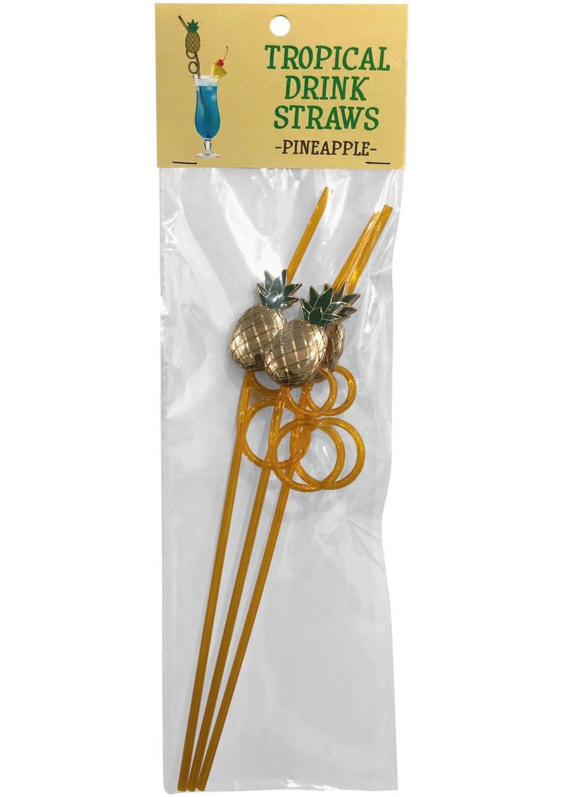 Tropical Drinking Straw - Pineapple - 3 Per Pack