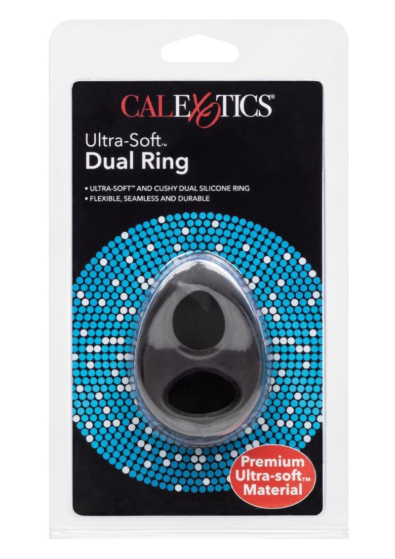 Ultra-Soft Dual Ring Silicone Cock Ring - Black