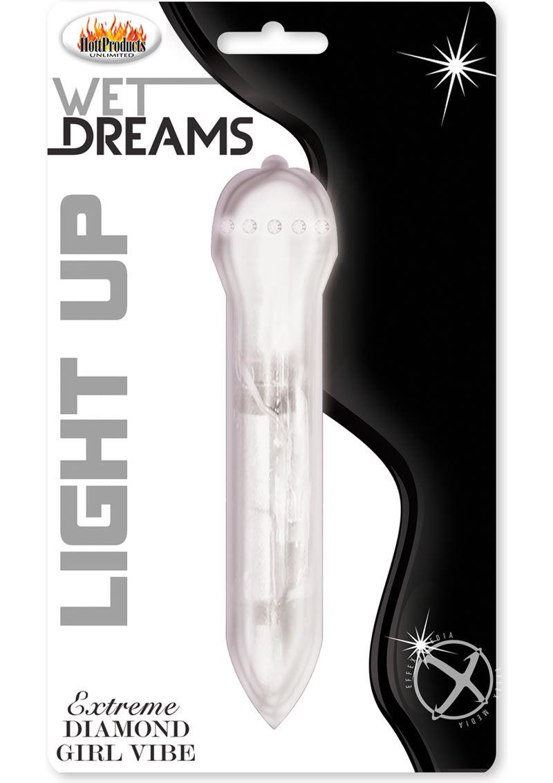 Wet Dreams Light Up Extreme Diamond Girl Vibrator Waterproof - Clear