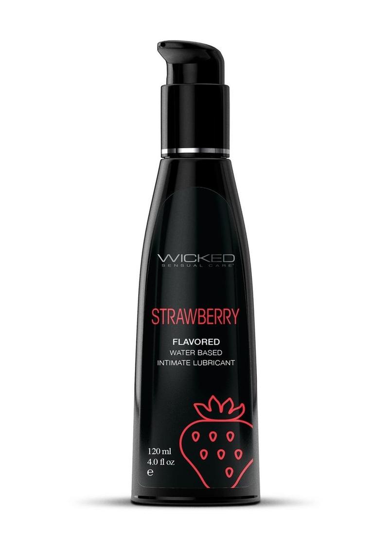 Wicked Aqua Water Based Flavored Lubricant Strawberry - 4oz