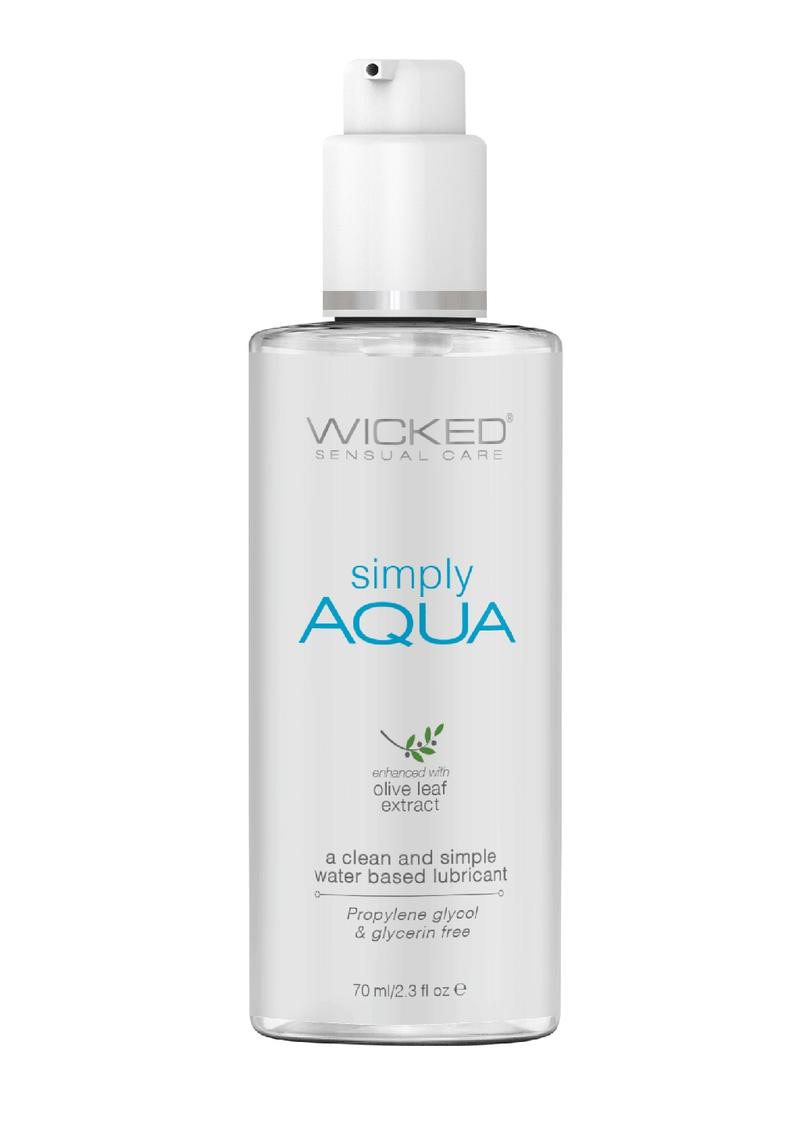 Wicked Simply Aqua Water Based Lubricant with Olive Leaf Extract - 2.3oz