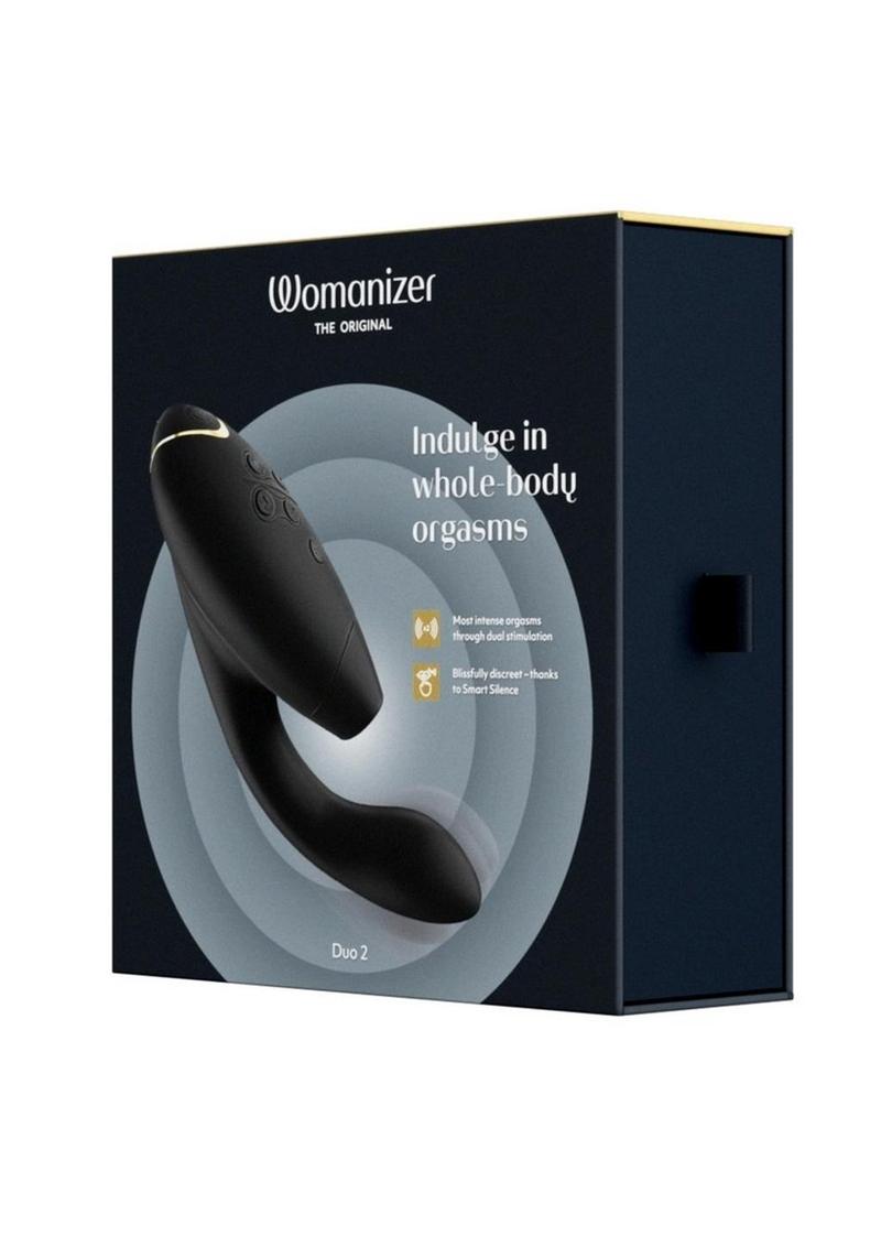 Womanizer Duo 2 Silicone Rechargeable Clitoral and G-Spot Stimulator - Black