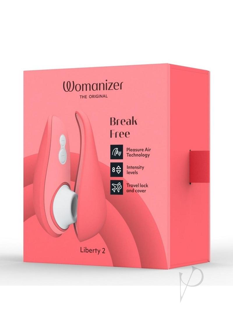 Womanizer Liberty 2 Rechargeable Silicone Clitoral Stimulator - Vibrant - Red/Rose