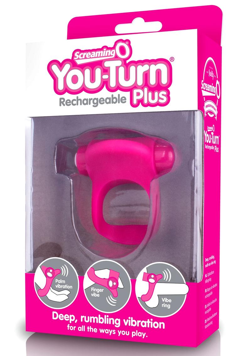 You-Turn Rechargeable Plus Silicone Ring Waterproof - Pink/Strawberry