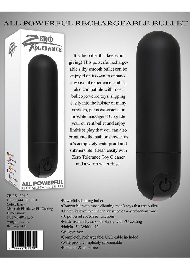 Zero Tolerance All Powerful Rechargeable Bullet