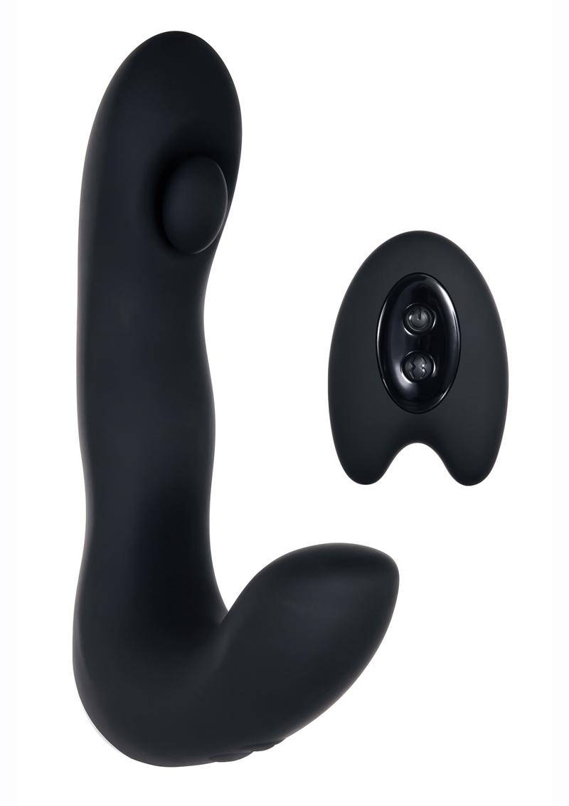 Zero Tolerance Tap It Silicone Rechargeable Prostate Massager with Remote Control - Black