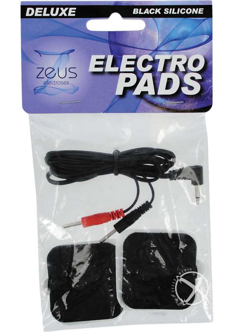 Zeus Electrosex Adhesive Silicone Pads - Black - 2 Pack