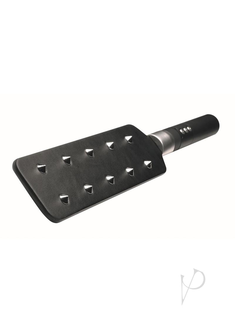 Zeus Electrosex E-Stim Spiked Paddle - Black/Silver