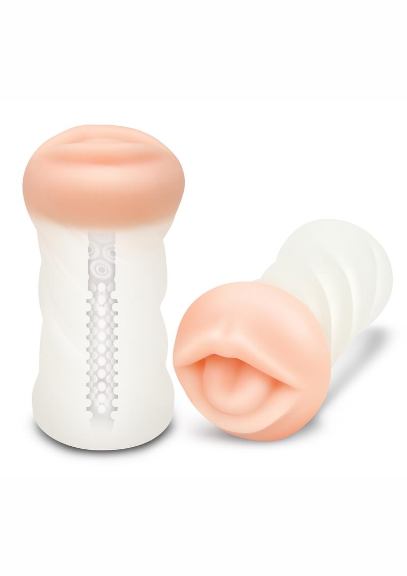 ZOLO Squeezable Deep Throat Masturbator - Mouth - Clear/Vanilla